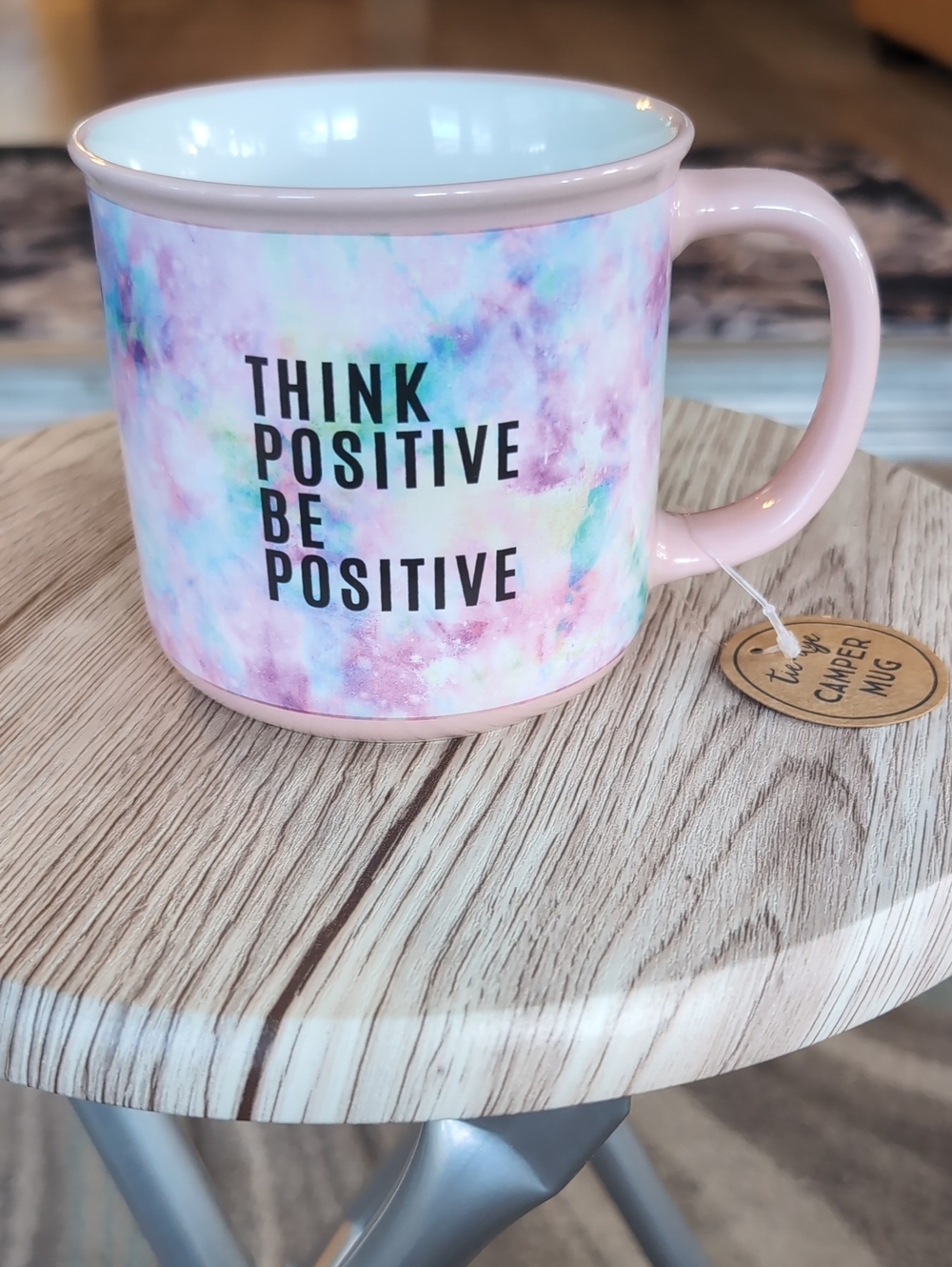Eccolo Pink Tie-Dye Inspirational Camper Mug